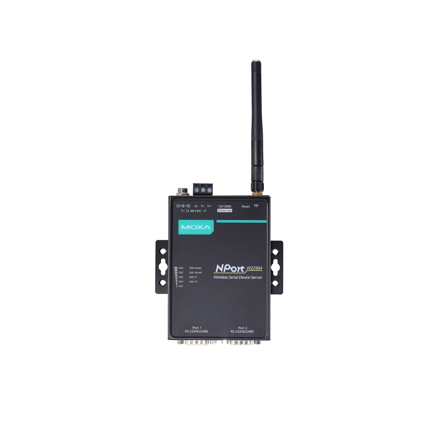 2 Port Wireless Device Server, 3-in-1, 802.11a/b/g/n WLAN EU band, 12-48 VDC, 0 to 55℃, W/Adaptor