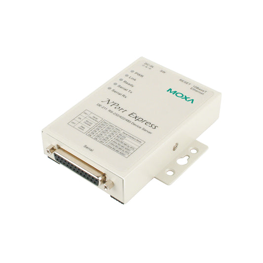 1 port serial device server, 10M Ethernet, RS-232/422/485, DB25 female, 110V or 230V