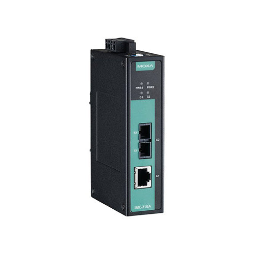 Industrial Gigabit Media Converter, Single-Mode 10km, SC, -10 to 60°C