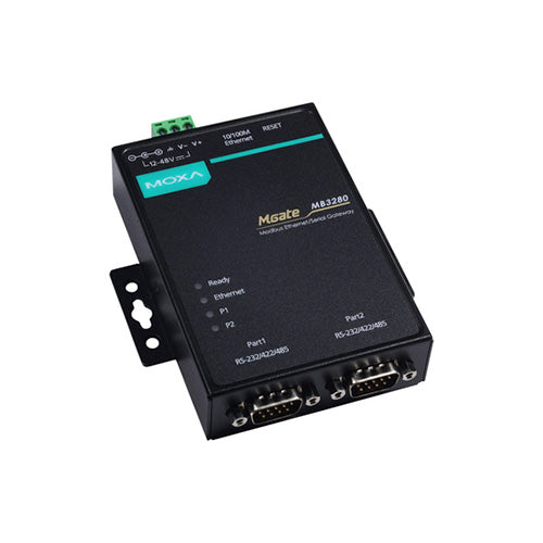 2 Port RS-232/422/485 Modbus TCP to Serial Communication